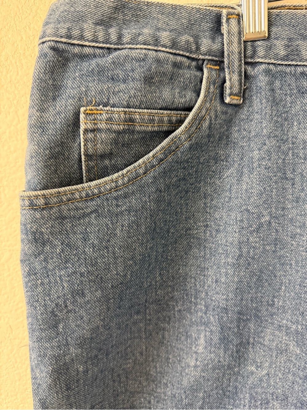 Wrangler Blue Jean Shorts with Tan Brand Patch - Picture 4 of 6